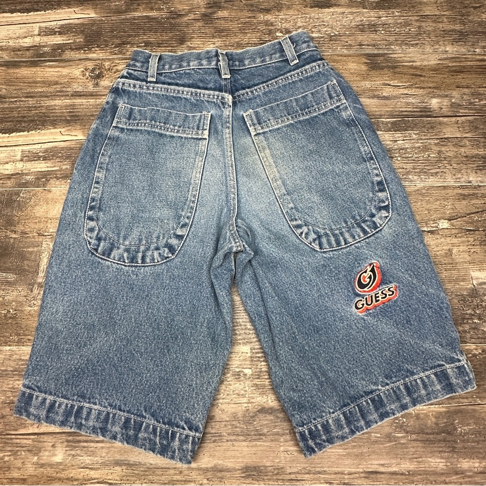 Vintage Guess Jeans Denim Jorts Baggy Y2K Carpenter Shorts Size 12 GUC - Picture 3 of 13